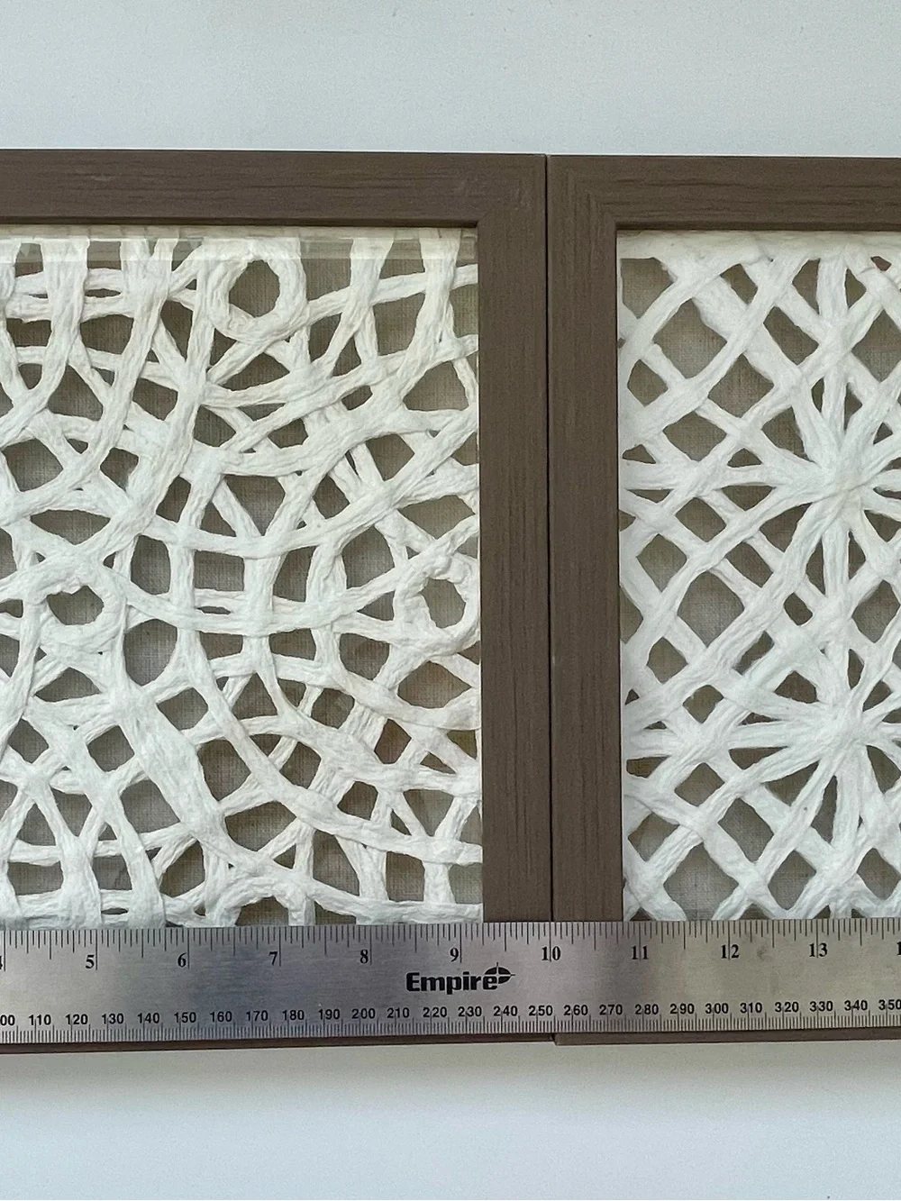 Gray Frame Wall Decor Accent 3D Geometric Art 10x10” Set Of 2 Shadowbox Wall Art